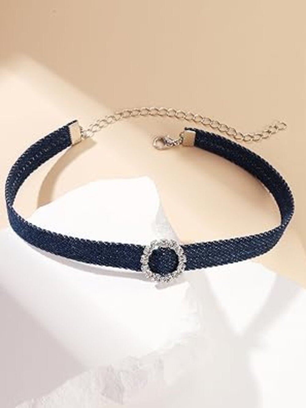 Cowgirl Blue Denim Choker Necklace Summer Beach Party Prom Wedding Concert